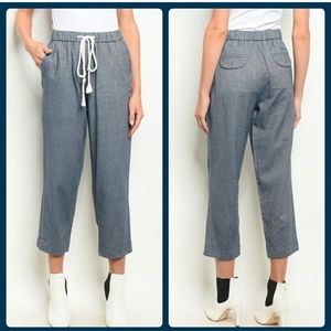Verte cotton denim capri pants blue Small